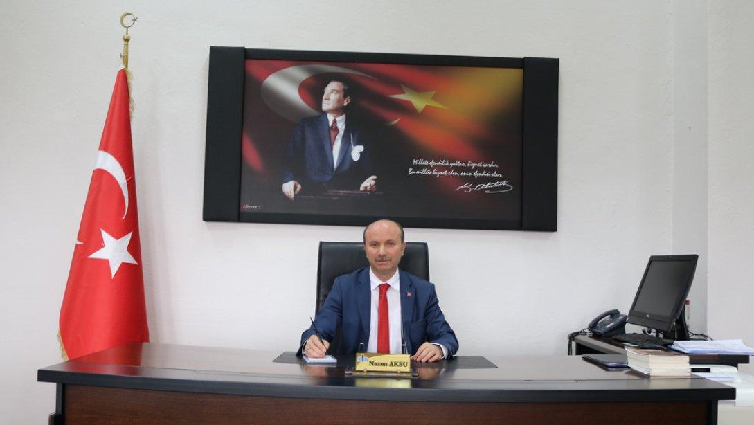 İlçe Milli Eğitim Müdürümüz Sayın Nazım AKSU, 29 Ekim Cumhuriyet Bayramı Münasebetiyle Kutlama Mesajı Yayımladılar.
