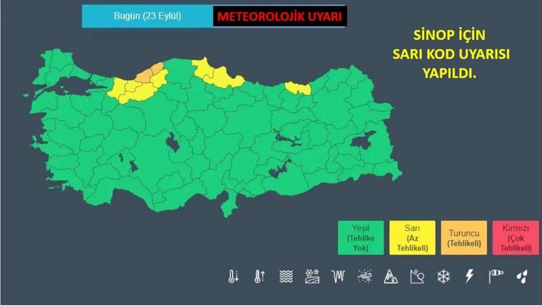 METEOROLOJİK UYARI; TÜM OKUL/KURUMLARIMIZIN VE HALKIMIZIN DİKKATİNE...